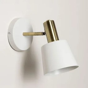 Draaibare Wandlamp Van Ijzer Agueda Wit - Sklum