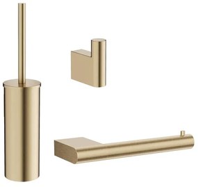 Crosswater MPRO toiletset - toiletborstelhouder - handdoekhaak - wcrolhouder - geborsteld messing SW916791 / SW916792 / SW916793