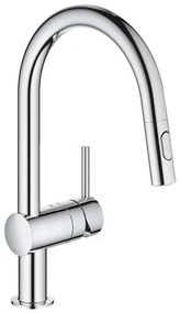 GROHE Minta Keukenkraan - hoog - draaibare/uittrekbare uitloop - 2 straalsoorten - chroom 32321002