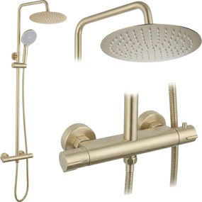 Doucheset zonder uitloop met thermostaat Rea Lungo Gold Brush