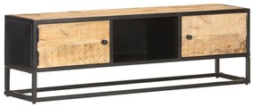 vidaXL Tv-meubel met bewerkte deur 130x30x40 cm ruw mangohout