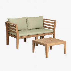 Filips 2-delige Modulaire Bankset Met Armleuningen En Salontafel Groen – Khaki - Sklum