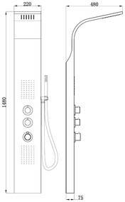 Mueller Eas RVS douchekolom 1480x220