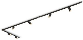 Tracklight 6-Lichts Plafondlamp Zwart
