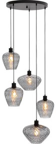 Goossens Hanglamp Dijon, Hanglamp met 5 lichtpunten ø50cm