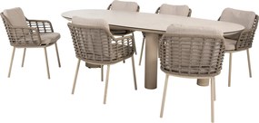 Denia Puglia dining tuinset 240x105xH75 cm 7 delig keramiek latte Taste 4SO