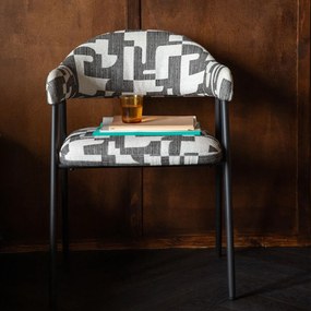 Dutchbone Miyo Design Eetkamerstoel Zwart Wit