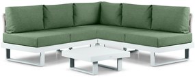 Hoek loungeset 5 personen Aluminium Wit Lifestyle Garden Furniture Lorenzo
