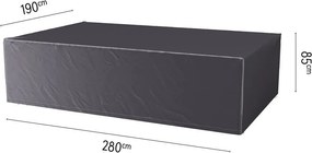 Platinum Aerocover tuinsethoes L280 x B190 x H85 cm - Antraciete rechthoekige ademende tuinsethoes