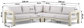 Hoek loungeset 5 personen Aluminium Taupe  Lifestyle Garden Furniture Luca