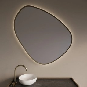 Gliss Design Fenix spiegel met LED-verlichting organisch 60cm mat goud