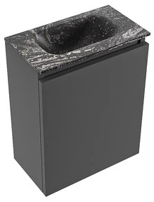 Mondiaz Ture DLux toiletmeubel 40cm dark grey met wastafel lava midden zonder kraangat