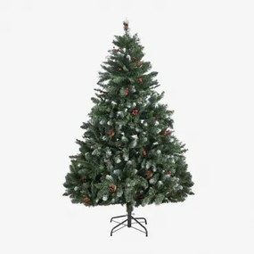 Kerstboom Met Decoratieve Dennenappels En Rode Bessen Livigno ↑180 - Sklum