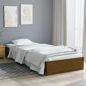 vidaXL Bedframe massief hout honingbruin 90x190 cm 3FT Single