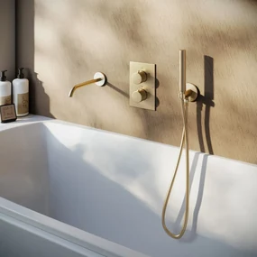 Saniclear Brass inbouw badkraan geborsteld messing / mat goud