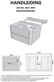 B-Stone Branson badmeubel eiken met toppaneel 80cm