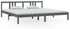 vidaXL Bedframe massief hout grijs 200x200 cm