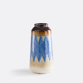 Blauwe keramieken vaas, 29 cm hoog, ZIA