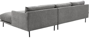 Goossens Bank Luxor Stof grijs, stof, 2,5-zits, modern design met chaise longue rechts