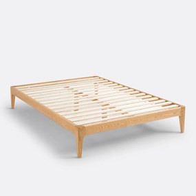 Bed in massief essenhout met lattenbodem , Agura