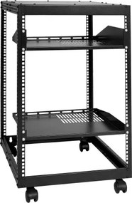 VEVOR 15U open frame serverrack, 15''-40'' verstelbare diepte, vrijstaand of aan de muur te monteren netwerkserverrack, 4-post AV-rack met wielen, biedt plaats aan al uw netwerk-IT