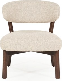 Eleonora Mikky Design Fauteuil Walnoot En Taupe Stof