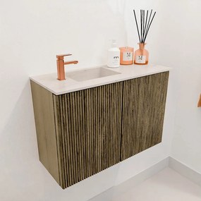 Mondiaz Joya DLux 60cm toiletmeubel dusk met wastafel faye links 1 kraangat meli