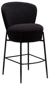 Dan-Form Orbit Barstoel Zwart Shimmer Boucle Met Hoge Rugleuning