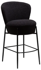 Dan-Form Orbit Barstoel Zwart Shimmer Boucle Met Hoge Rugleuning