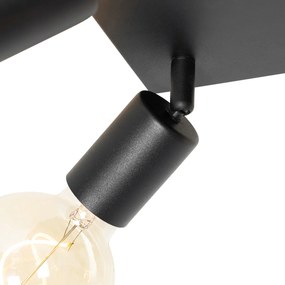 Moderne Spot / Opbouwspot / Plafondspot zwart vierkant 4-lichts - Facil Modern E27 Binnenverlichting Lamp