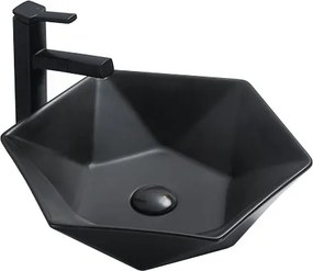 Mexen Mery bladkom wasbak 48 x 41 cm, zwarte matte - 21984885
