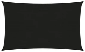 vidaXL Zonnezeil 160 g/m² 4x6 m HDPE zwart