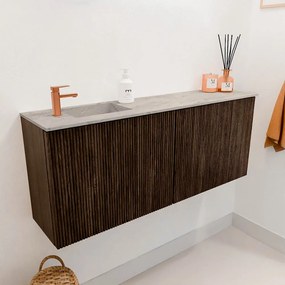 Mondiaz Joya DLux 100cm toiletmeubel walnut met wastafel faye links 1 kraangat glace