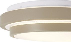 Moderne plafondlamp taupe met wit 34cm IP44 - Walden