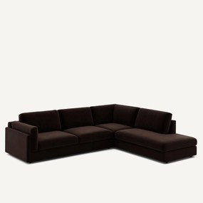 Hoekslaapbank met longchair van badstof, César