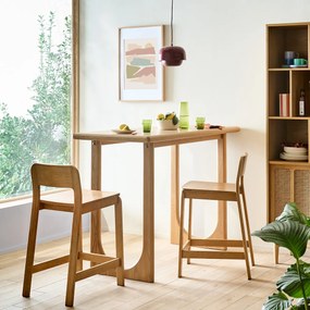 Bartafel, massief eiken en gefineerd, 140 cm breed, DOUVE