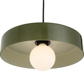 Modern railsysteem zwart met 2 hanglampen groen en 3 spots 1-fase - Iconic Jeana Luxe Jina