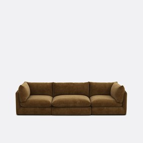 Modulaire 3-zitsbank in gemêleerd polyester, Malo