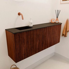Mondiaz Joya 110cm toiletmeubel ronding rechts ruby met wastafel faye links zonder kraangat urban