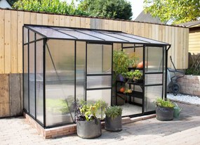 Vitavia Ida muurserre - 6,5m² - met 4 mm polycarbonaat - Zwart