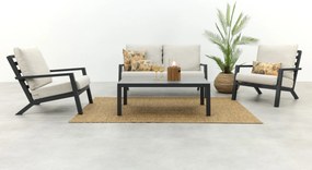 Boston/Atlanta stoel - 2-zitsbank loungeset - 4-delig