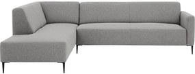 Goossens  Key West lichtgrijs, stof, 3-zits, modern design met ligelement links