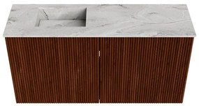 Mondiaz Joya DLux 80cm toiletmeubel ruby met wastafel faye links 1 kraangat glace