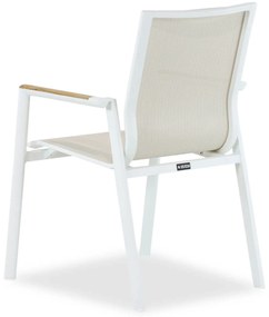 Tuinset 6 personen 240 cm Aluminium/textileen Wit Lifestyle Garden Furniture Fiora/Glasgow