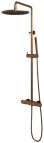 Brauer Copper Edition opbouw regendoucheset met staafhanddouche en hoofddouche 30cm koper geborsteld PVD