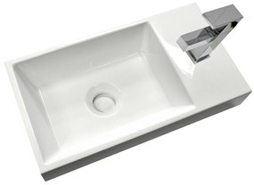 Sanicare Q40 mineraalmarmeren fontein voor toiletmeubel 40x22cm wit