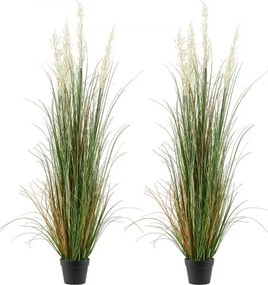 VEVOR Kunstgras Plant, 2-Pack, 1499 mm, Kunstrietgras in Pot, PVC Kunstplant, Grasstruik, Struiken voor Binnen &amp; Buiten, Huis, Tuin, Kantoor, Kamerdecoratie, Housewarming Party, Groen