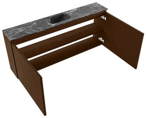 Mondiaz Ture DLux toiletmeubel 120cm rust met wastafel lava midden zonder kraangat