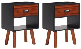 vidaXL Nachtkastjes 2 st 40x30x57 cm massief acaciahout