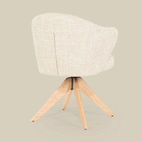 Eleonora Connor Natural Eetkamerstoel Met Eiken Poten Draaibaar Beige
